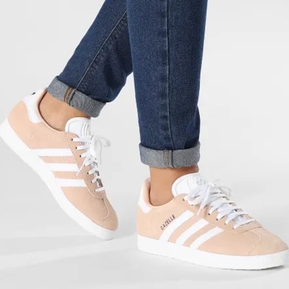 adidas Gazelle Women's Athletic Shoes in Pink and White